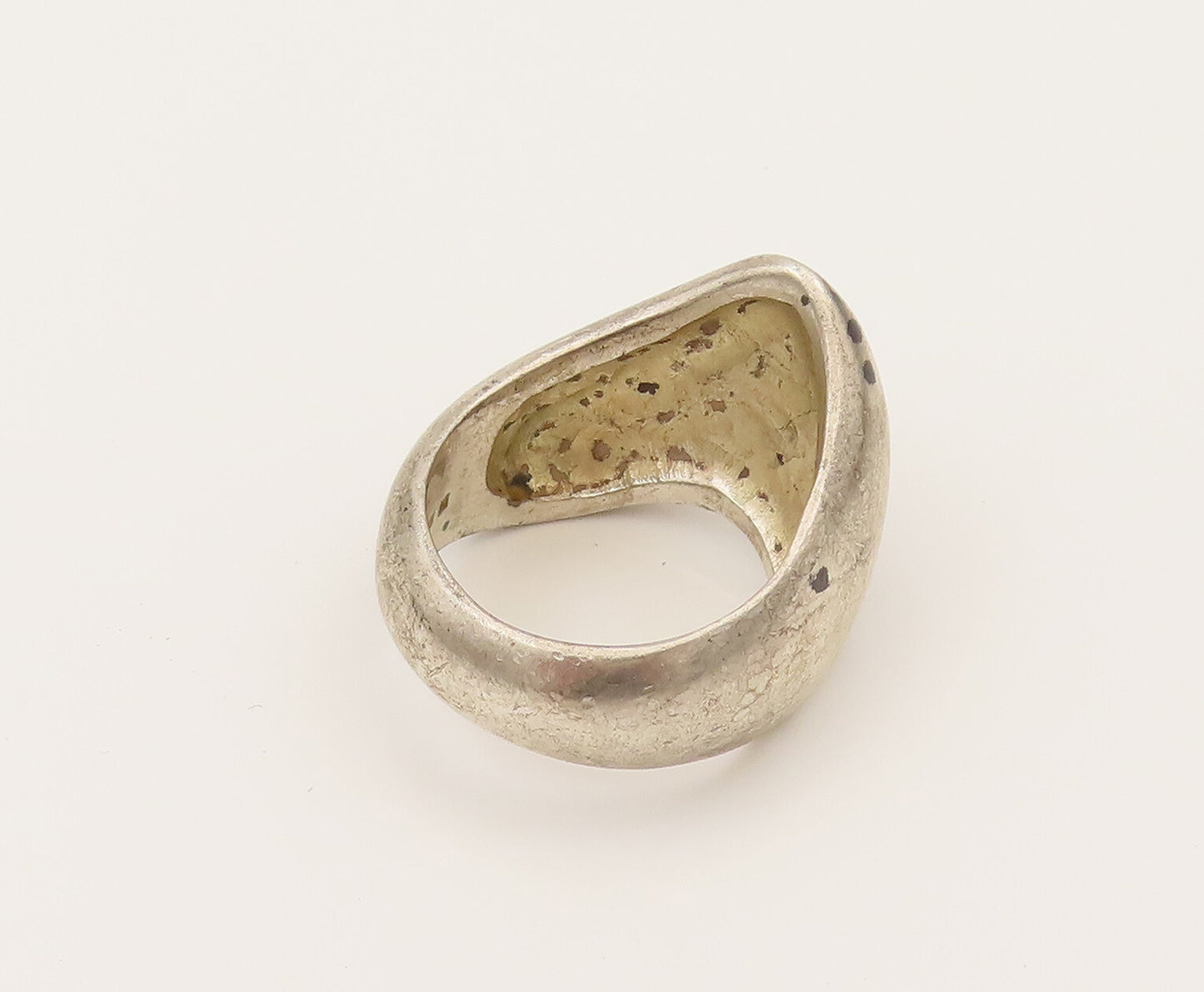 ENGLAND 925 Silver  Vintage Minimalist Puffy Curved Dome Ring Sz 7.5  RG26404