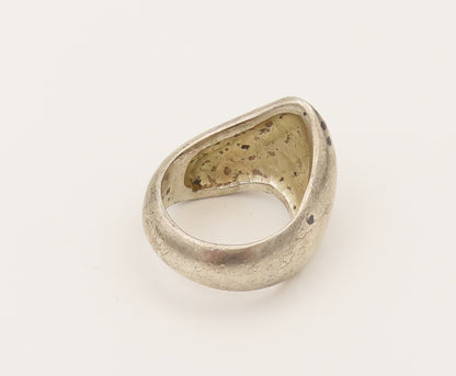 ENGLAND 925 Silver  Vintage Minimalist Puffy Curved Dome Ring Sz 7.5  RG26404
