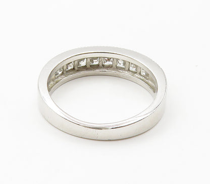 925 Sterling Silver  Sparkling Cubic Zirconia Smooth Band Ring Sz 7.5  RG15390