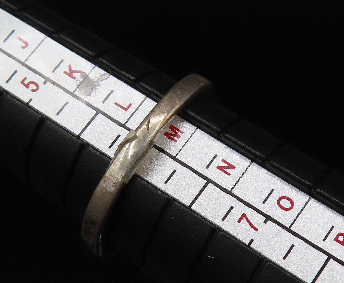 925 Sterling Silver Vintage Oxidized Double Topaz Love Heart Ring Sz 6 RG25382