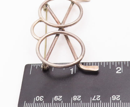 925 Sterling Silver Vintage Brooch Pin Solid Cutout Spectacles Frame  BP10944