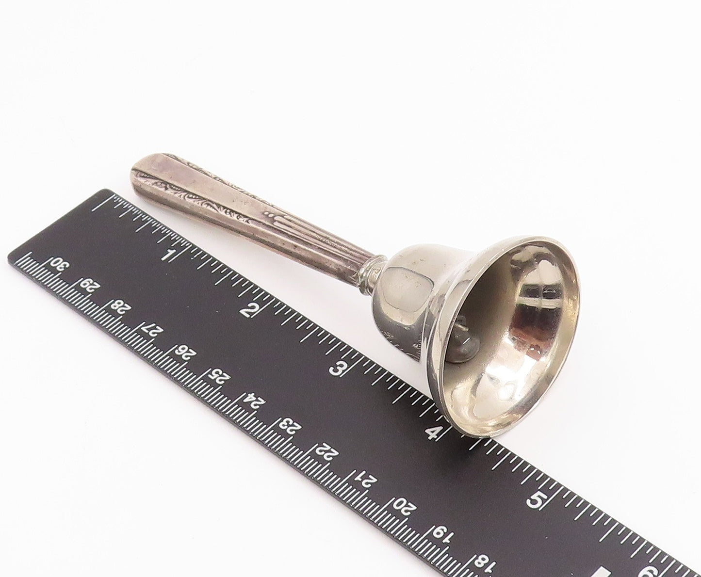 925 Sterling Silver Vintage Dinner Bell Elegant Intricate Detail JINGLES  TR4200