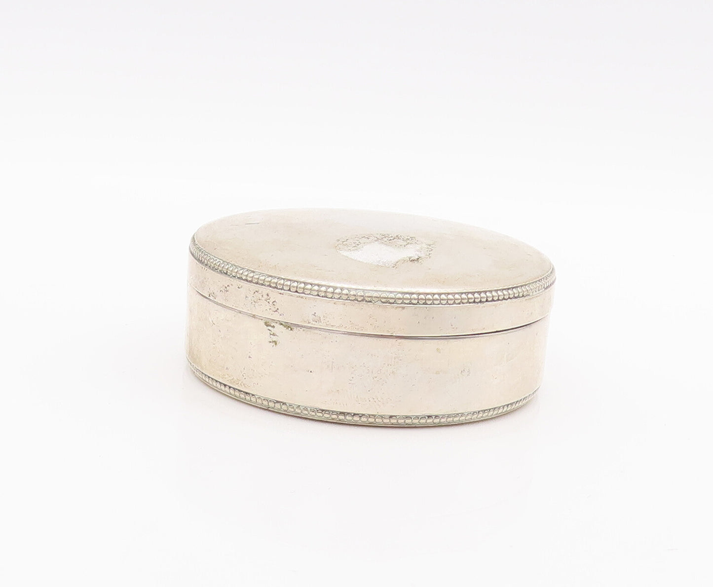 925 Sterling Silver Vintage Jewelry Box GUCCI Solid  Doted Border (OPENS) TR3752