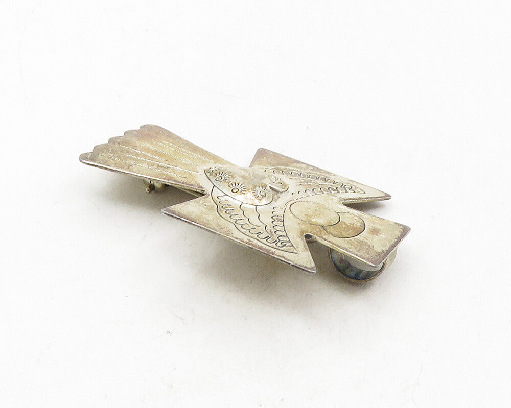 CAROLYN POLLACK RELIOS 925 Silver  Vintage Love Heart Angel Brooch Pin  BP4036