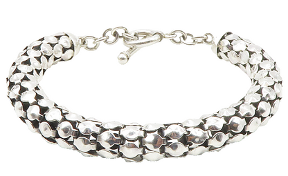 925 Sterling Silver  Vintage Shiny Hollow Snake Chain Bracelet  BT5503