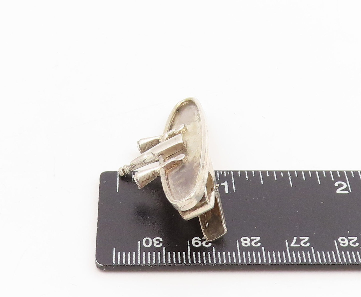 925 Sterling Silver Vintage Tie Clip Miniature Celebration Champagne Bar  TR4130