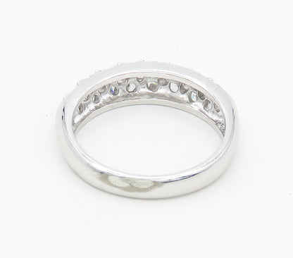 925 Sterling Silver  Sparkling Cubic Zirconia Dome Band Ring Sz 7  RG15610