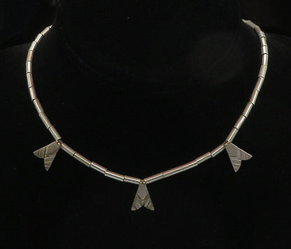 M&J SAVVIT 925 Silver & 14K GOLD  Vintage Arrow Charmed Chain Necklace  NE3346