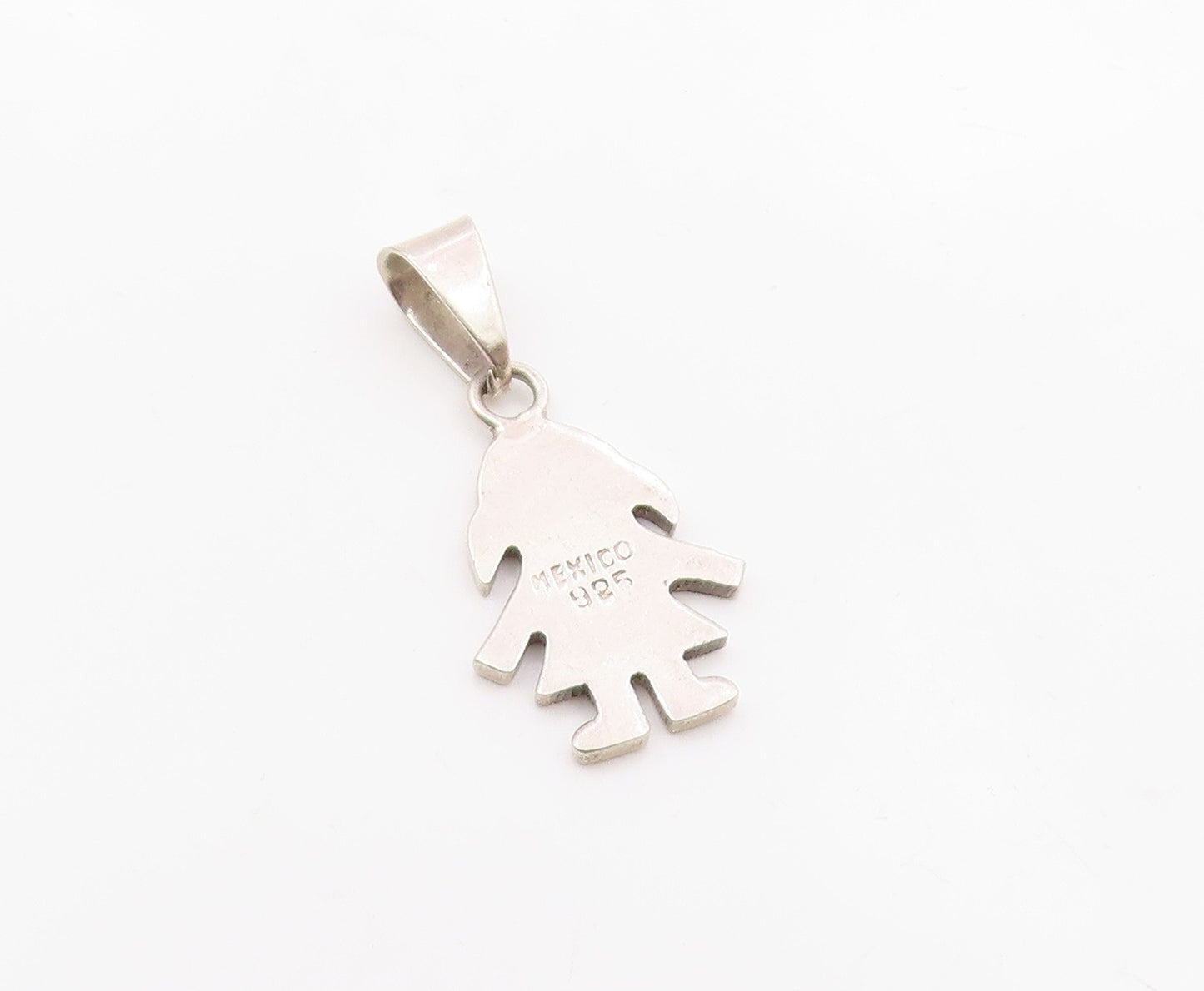 MEXICO 925 Sterling Silver  Vintage Little Girl Silhouette Pendant  PT17645