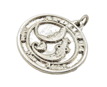 925 Sterling Silver  Vintage Apollo 14 Spacecraft 1971 Round Pendant  PT15514