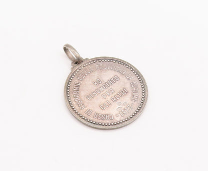 925 Sterling Silver Vintage Pendant Solid Antique 1973 CRT Etched Coin  PT23271