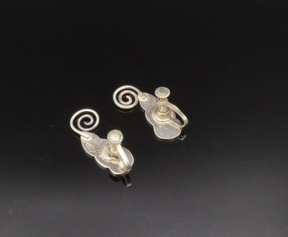 A. MUNOZ MEXICO 925 Silver  Vintage Abalone Spiral Screw Back Earrings EG12029