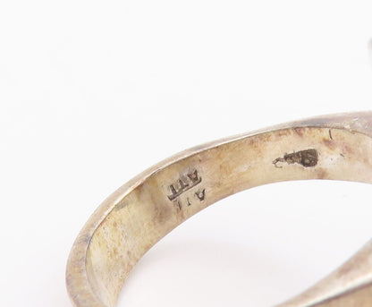 925 Sterling Silver Vintage Ring MEXICO Solid Cut Dented Cross  Sz 11.5 RG28437