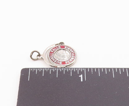 925 Silver Vintage Enamel Bushkill Falls Pennsylvania Pendant (SPINS) PT21337
