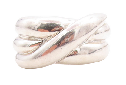 CHARLES KRYPELL 925 Sterling Silver  Vintage Shiny Swirl Cuff Bracelet  BT1649