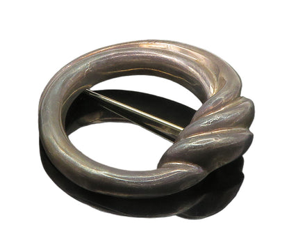 BAYANIHAN 925 Sterling Silver  Vintage Dark Tone Open Circle Brooch Pin BP5873