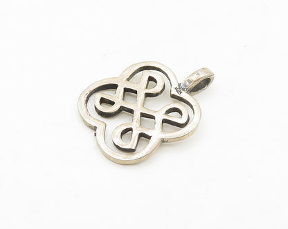 925 Sterling Silver  Vintage Shiny Open Celtic Knot Design Pendant  PT13850