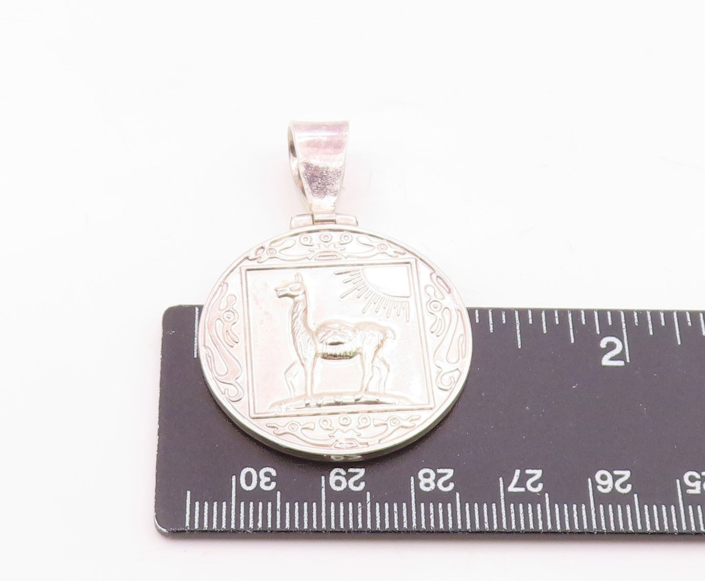 925 Sterling Silver Vintage Desert Egypt Hieroglyphics Tribe Pendant PT20830