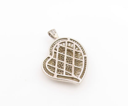 925 Sterling Silver Vintage Pendant Multi Shape CZ Classic Love Heart  PT26105