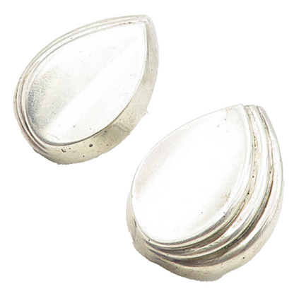 925 Sterling Silver  Vintage Concave Tear Drop Non Pierce Earrings  EG3806