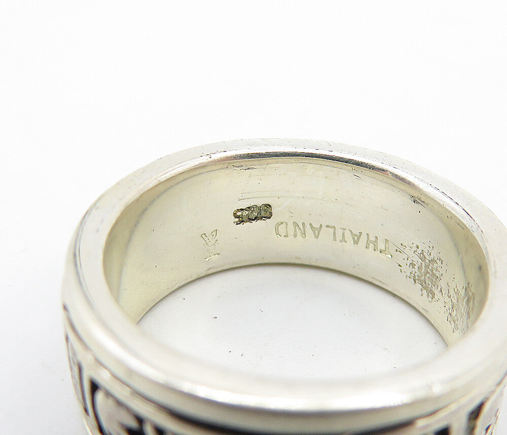 925 Sterling Silver  Vintage Shiny Claddagh Spinning Band Ring Sz 6  RG4471
