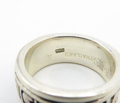 925 Sterling Silver  Vintage Shiny Claddagh Spinning Band Ring Sz 6  RG4471