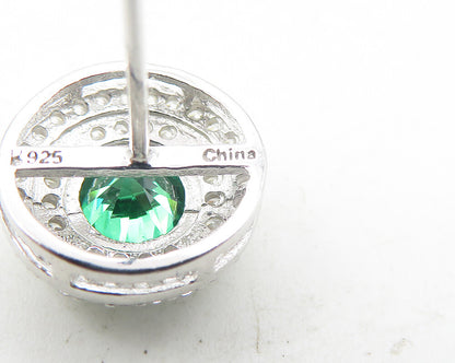 925 Sterling Silver  Sparkling Peridot & Topaz Round Stud Earrings  EG6108