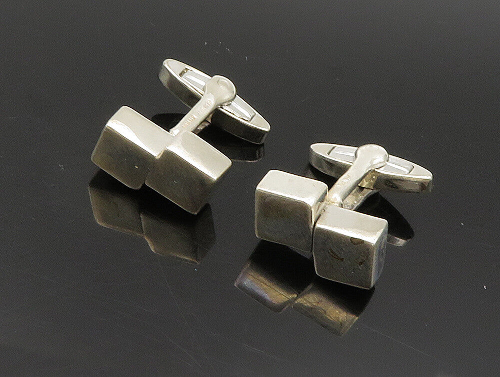 GERMANY 925 Sterling Silver Vintage Minimalist Double Square Cufflinks  TR3313