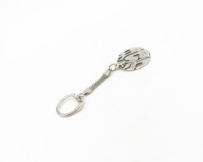 ISRAEL 925 Sterling Silver  Vintage Shalom Hebrew Etched Key Chain  TR2648