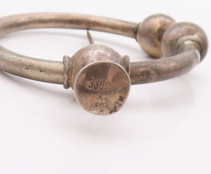 925 Sterling Silver Vintage Key Chain Antique Dark Tone Roman Penannular  TR3935