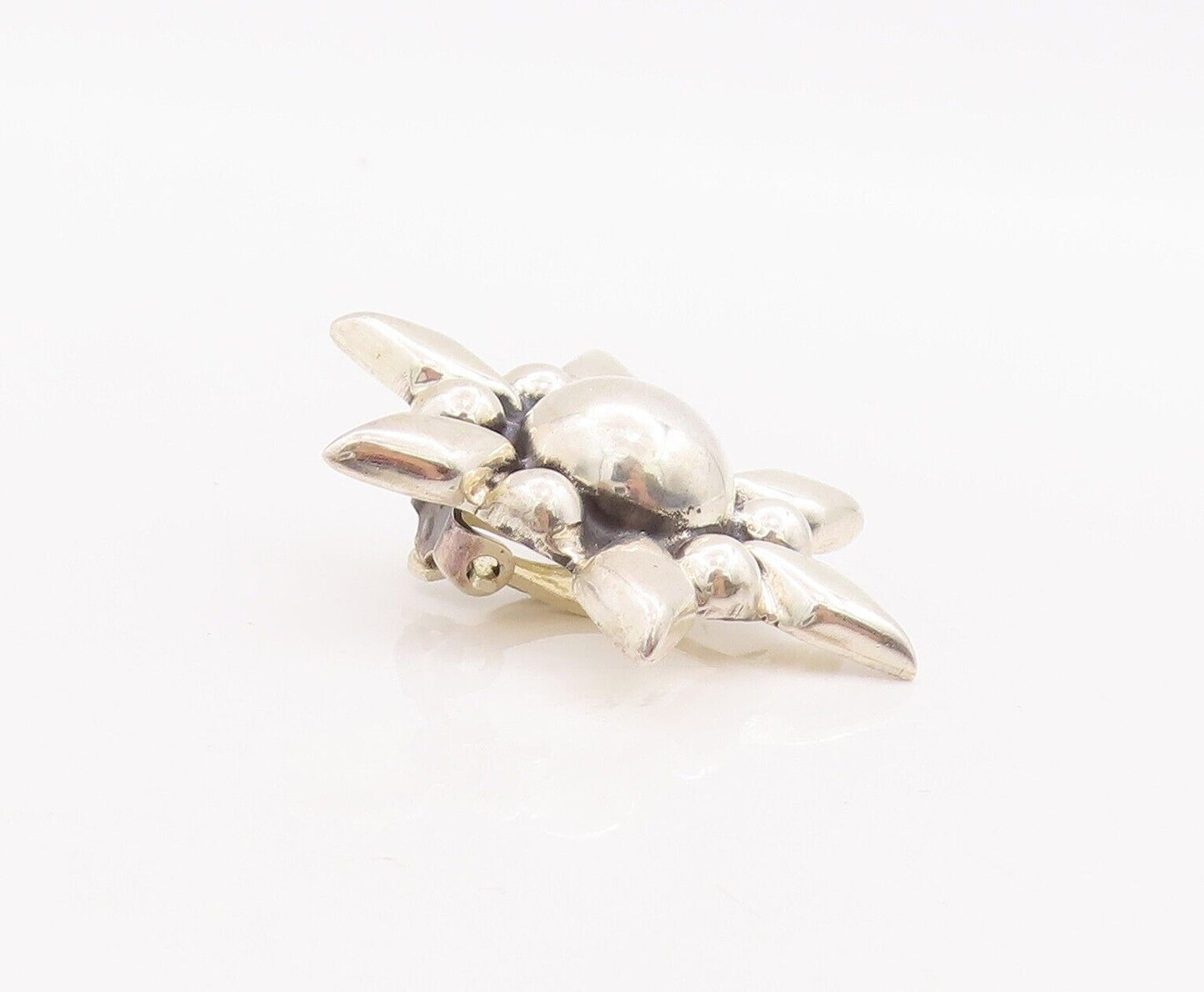 925 Sterling Silver Vintage Earrings BERNICE GOODSPEED Puffed Flower  EG13079