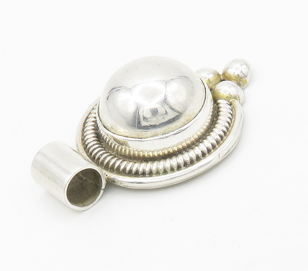 MEXICO 925 Sterling Silver  Vintage Shiny Smooth Dome Bubble Pendant  PT13017