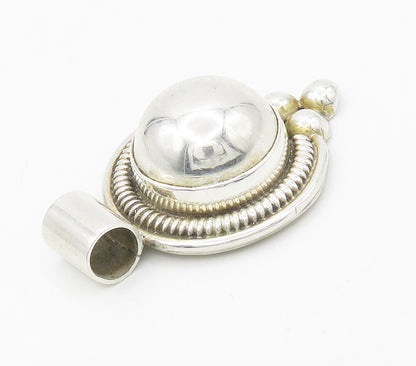 MEXICO 925 Sterling Silver  Vintage Shiny Smooth Dome Bubble Pendant  PT13017