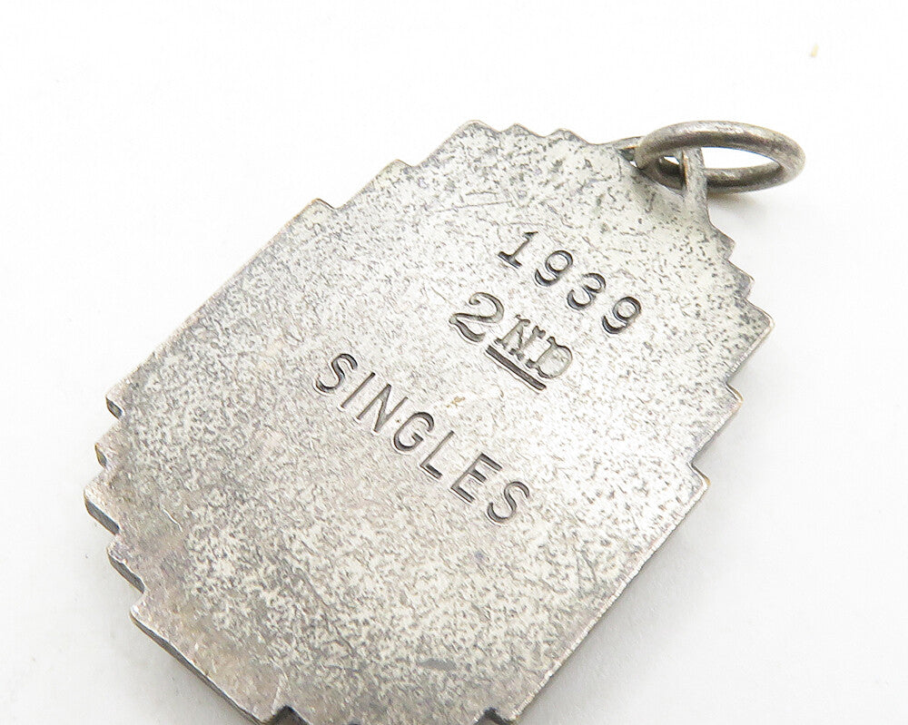 925 Sterling Silver  Vintage Antique Intramural Sports Drop Pendant  PT14960