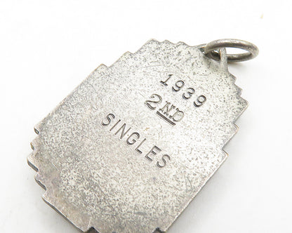 925 Sterling Silver  Vintage Antique Intramural Sports Drop Pendant  PT14960