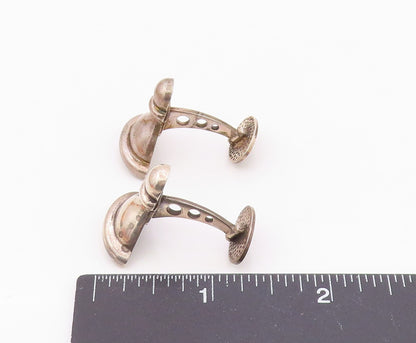 925 Sterling Silver  Vintage Carved Chess Piece & Love Heart Cuff Links TR3400