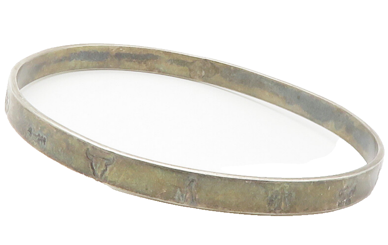 MEXICO 925 Sterling Silver  Vintage Etched Pattern Bangle Bracelet  BT5656
