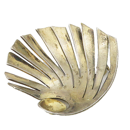 ERNEST STEINER 925 Sterling Silver  Vintage Modernist Design Brooch Pin BP7412