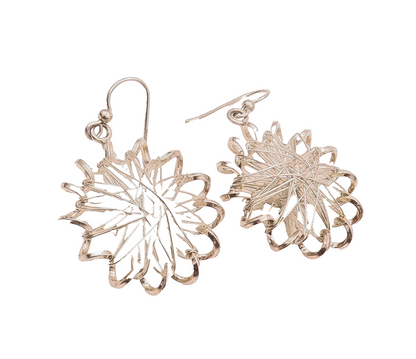 925 Sterling Silver Vintage Handmade Wire Wrapped Star Dangle Earrings EG12411