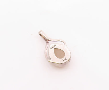 SAJEN 925 Sterling Silver Vintage Druzy Stone Tear Drop Shiny Pendant PT16629