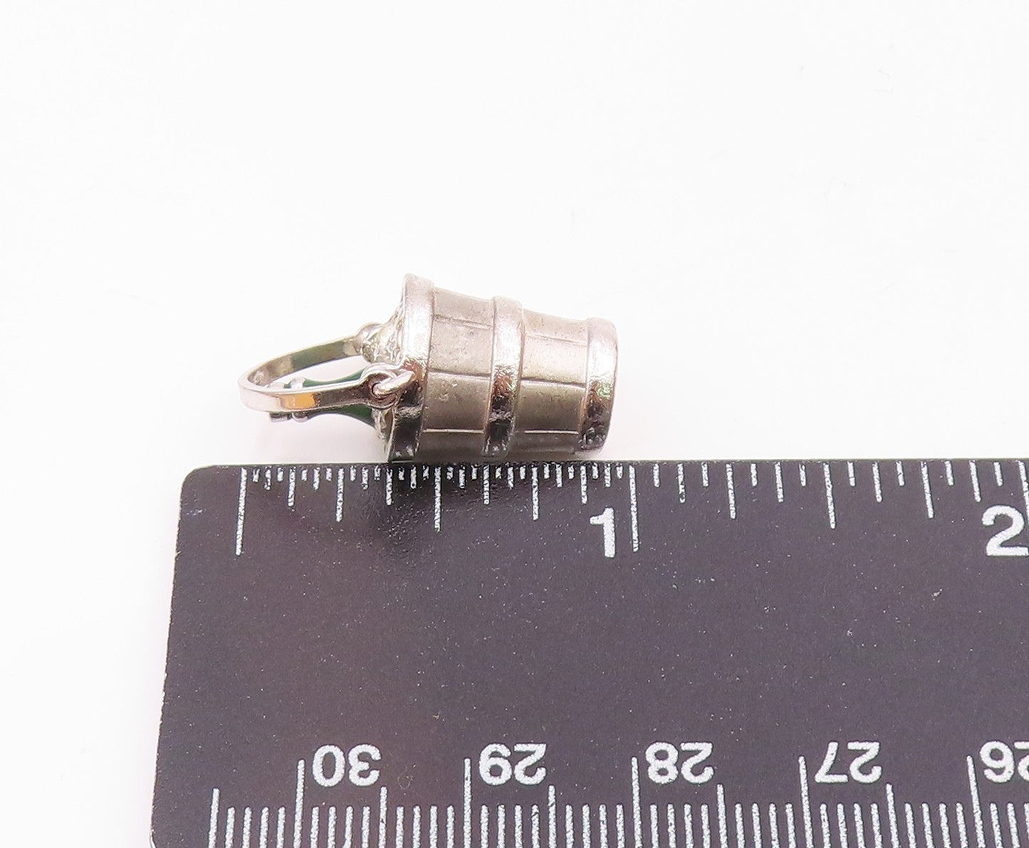 925 Silver  Vintage Champagne In Cubic Zirconia Ice Bucket Pendant  PT20170