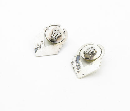 MEXICO 925 Sterling Silver  Vintage Two Tone Arrow Non Pierce Earrings  EG4336