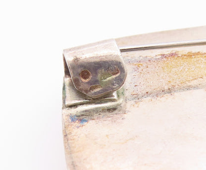 925 Sterling Silver Vintage Brooch Pin POLAND Mother Of Pearl Charm  BP12191