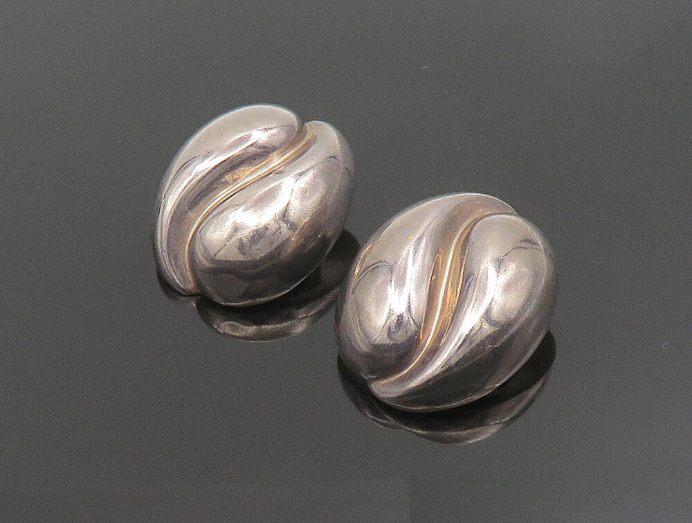 BAYANIHAN 925 Silver  Vintage Scalloped Swirl Non Pierced Earrings  EG11693
