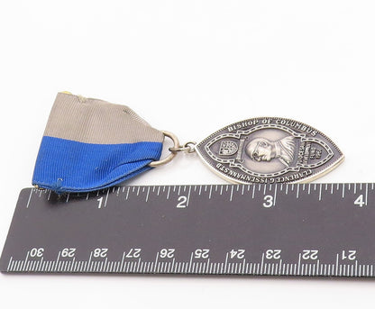 925 Sterling Silver Vintage Brooch Religious 1961 Diocesan Medal  BP11778