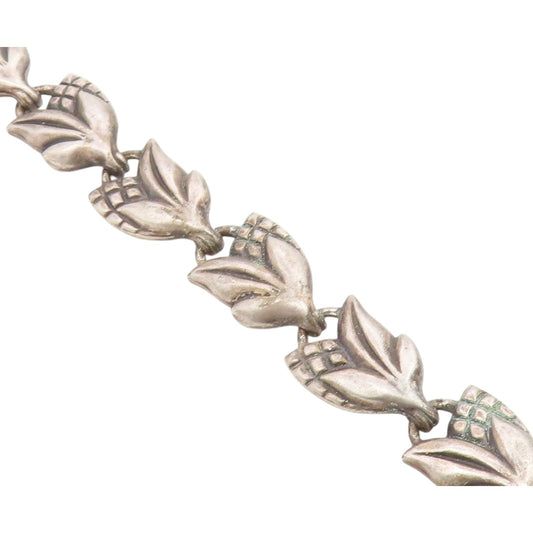 NAPIER 925 Sterling Silver  Vintage Antique Rare Floral Chain Bracelet  BT7958