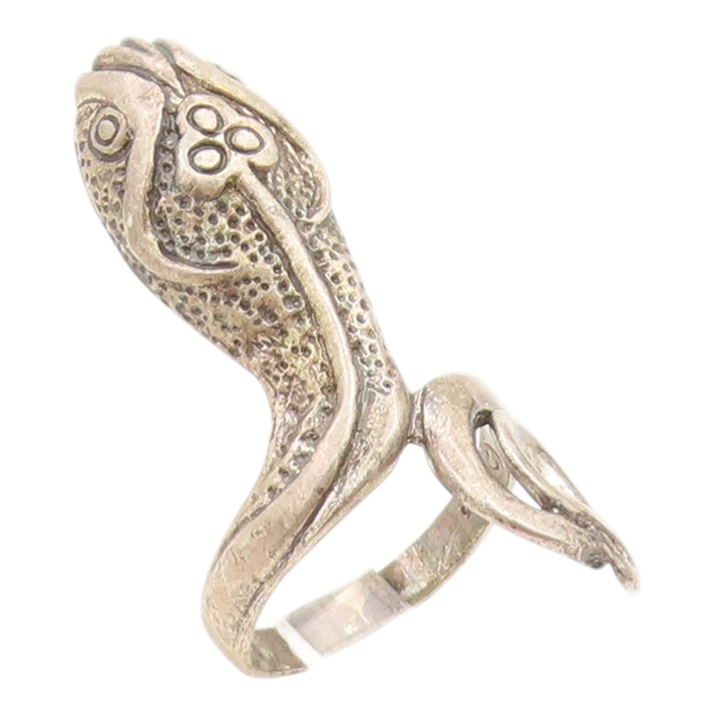 925 Sterling Silver Vintage Ring Gothic Coiled Snake Bypass Band  Sz 6  RG35309