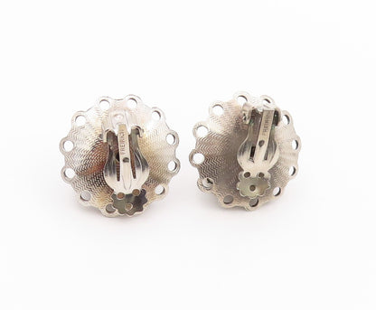 925 Sterling Silver Vintage Earrings FREIRICH Ball Scroll Design Clip On EG13521