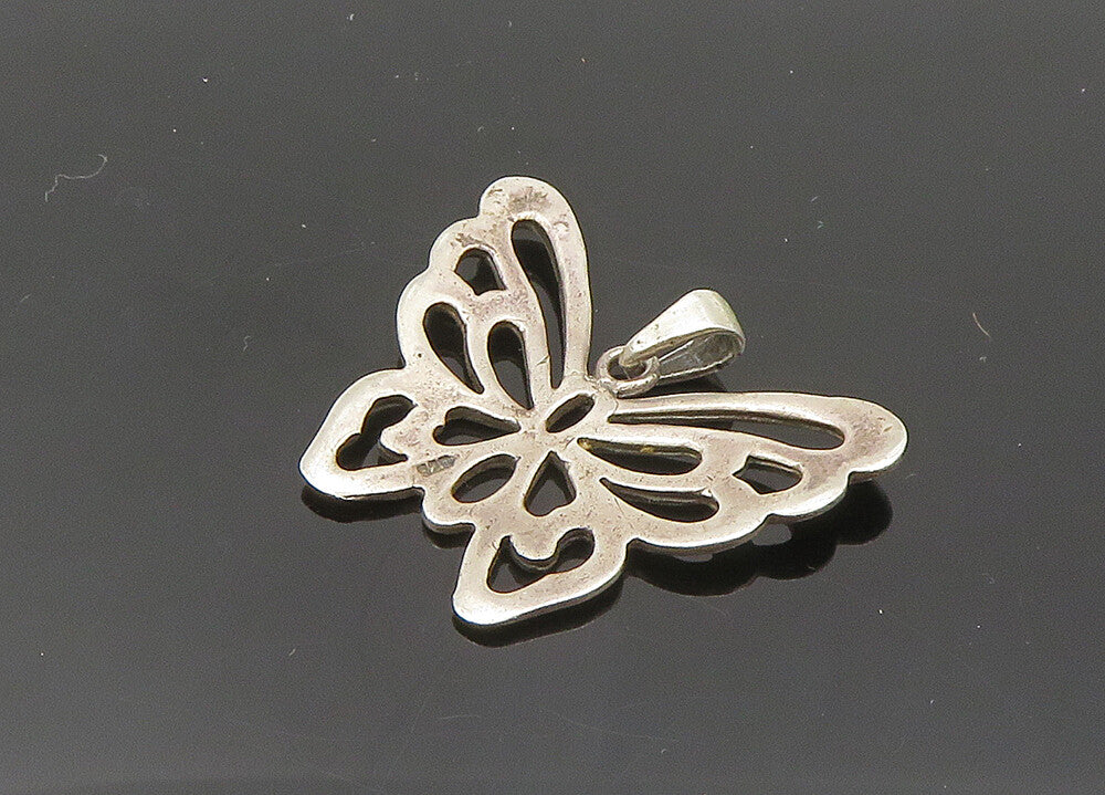 925 Sterling Silver  Vintage Smooth Butterfly Motif Pendant  PT16023