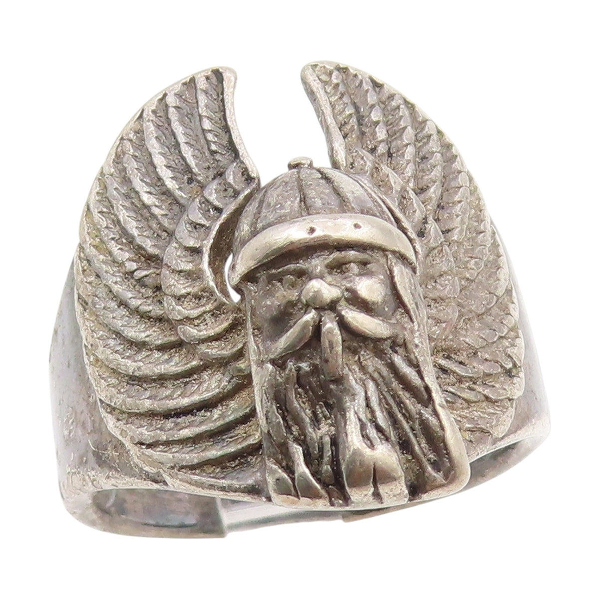 925 Sterling Silver Vintage Ring Etched Viking Warrior Thor Band  Sz 12  RG34574